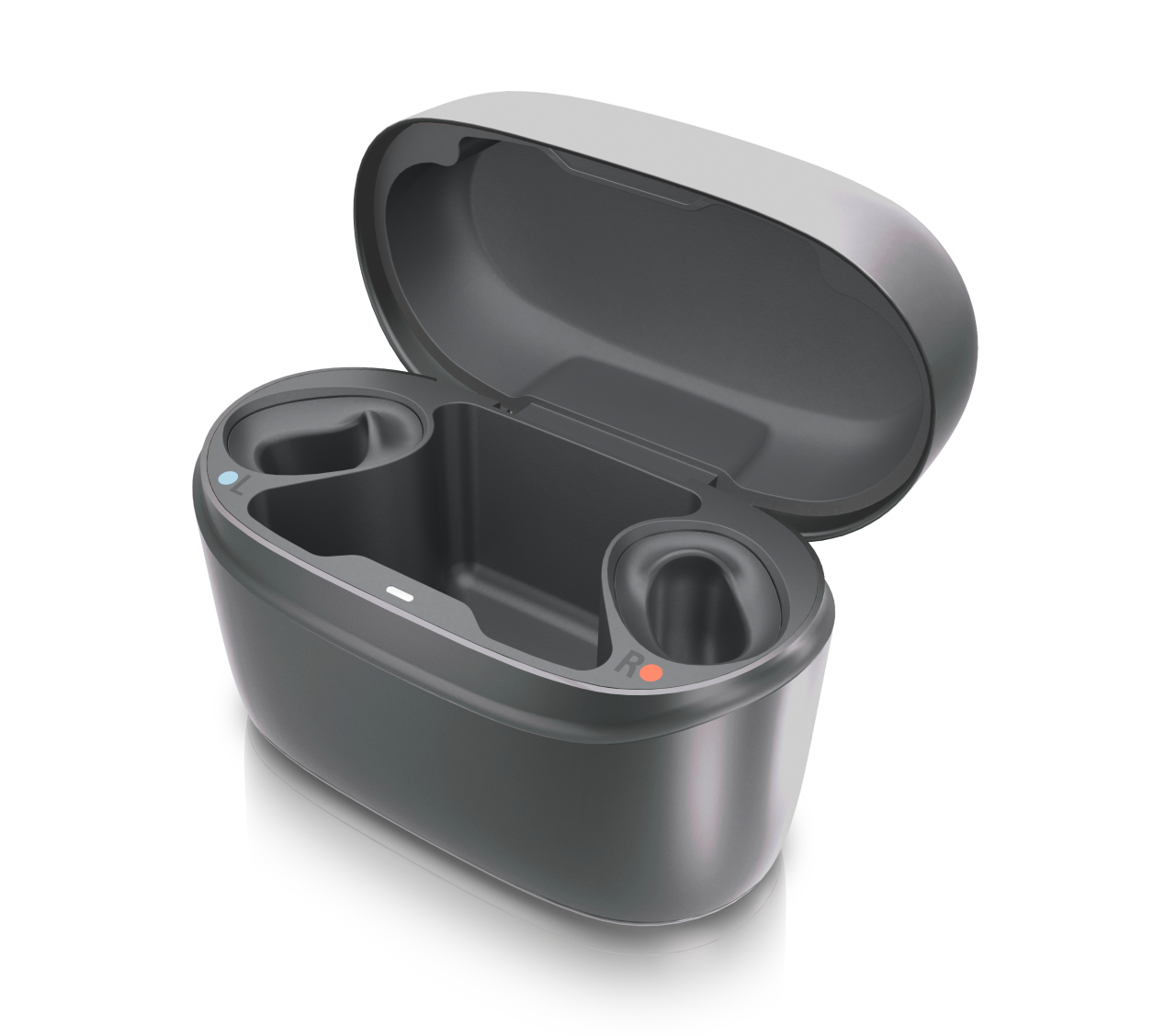 Imagen del cargador E-RX y los audífonos Sound ERX.