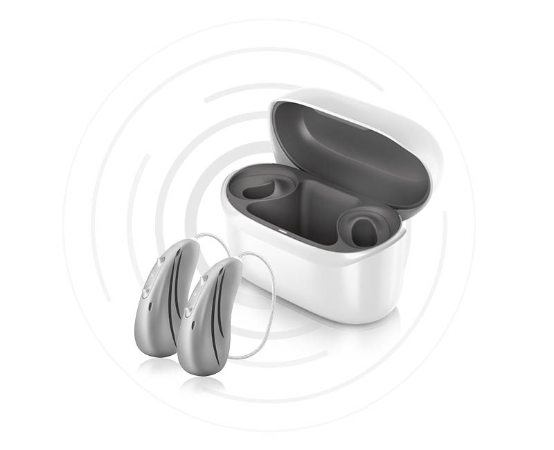 یک جفت سمعک Hansaton sound E-R به همراه شارژر