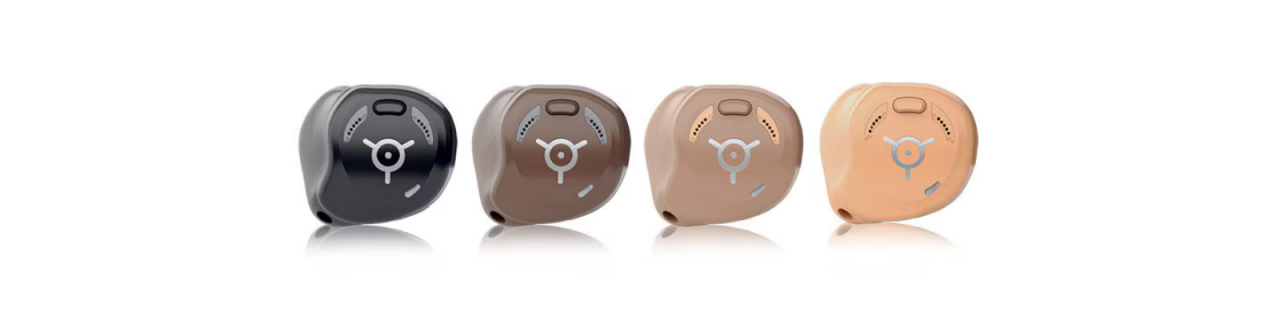 Appareils auditifs intra-auriculaires rechargeables, disponibles en 5 couleurs